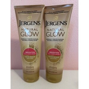 Jergens Natural Glow Brighten Moisturizer Fair to Medium Skin Tones 2-PACK